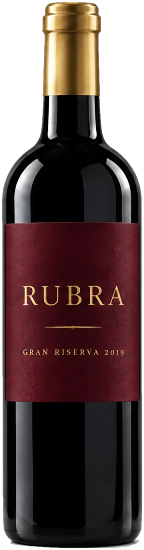 RUBRA Gran Riserva 2019 bottle with a burgundy label and a gold capsule